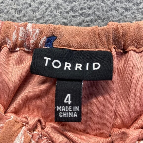 TORRID Floral Chiffon Romantic Feminine Airy Off Shoulder Skater Dress  Size 4 - Picture 4 of 9